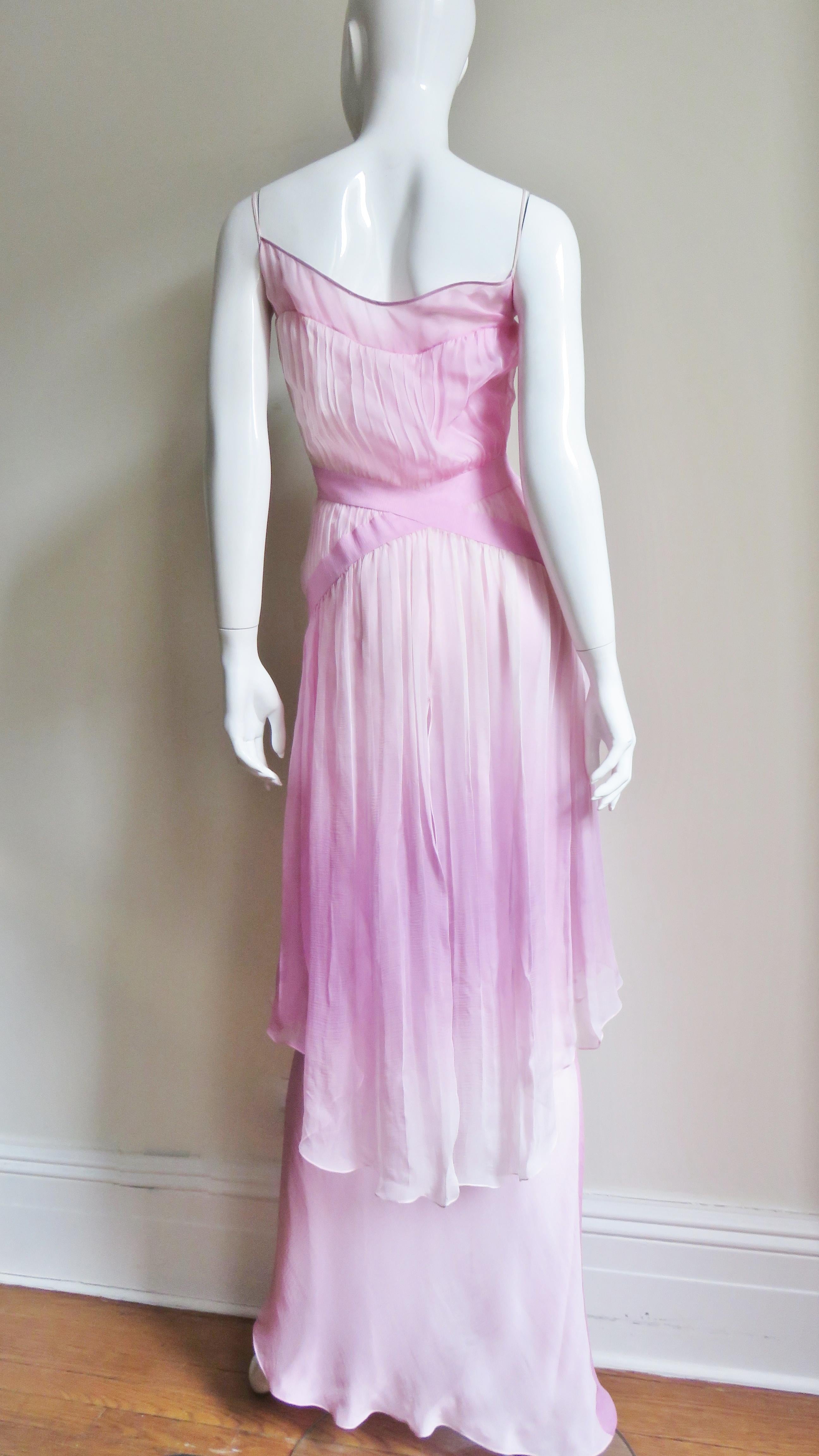 Robe en soie rose John Galliano en vente 4