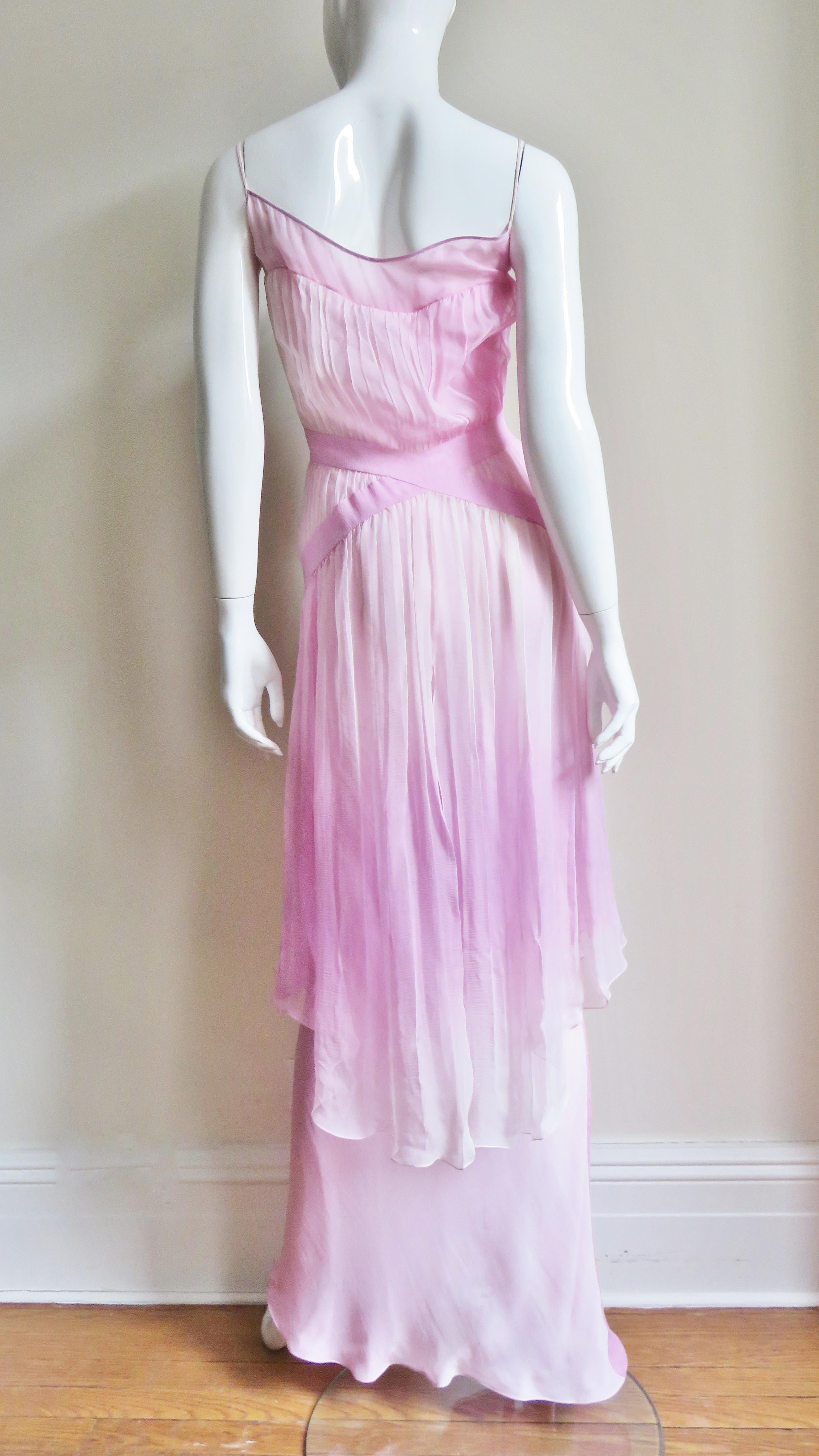 John Galliano Pink Silk Gown For Sale 5