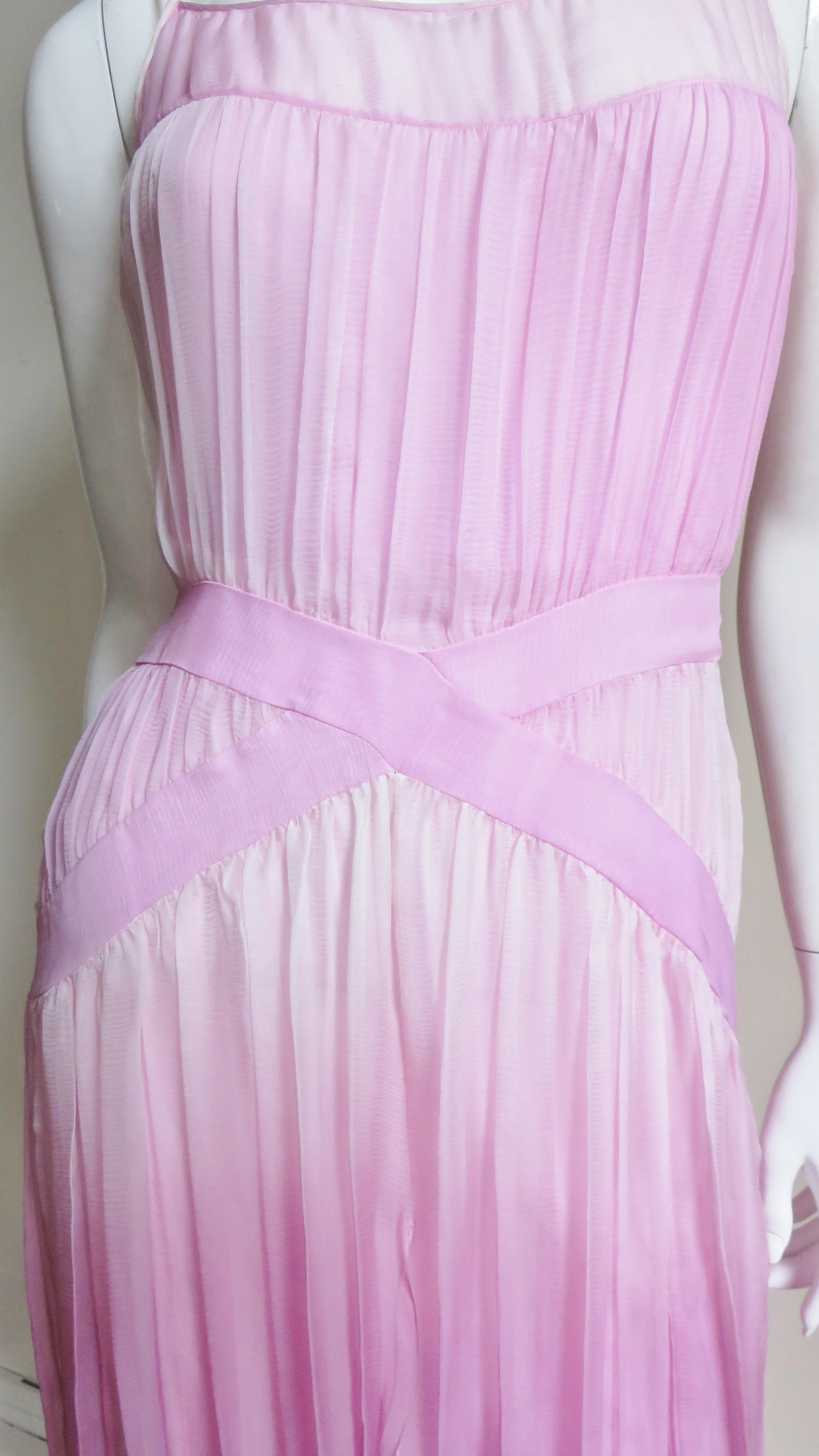 Robe en soie rose John Galliano en vente 1