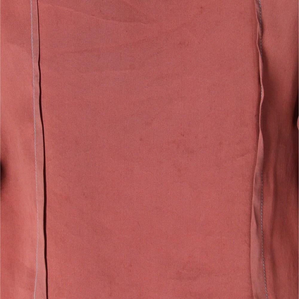 Brown 2000s John Galliano silk bordeaux upcycled shirt