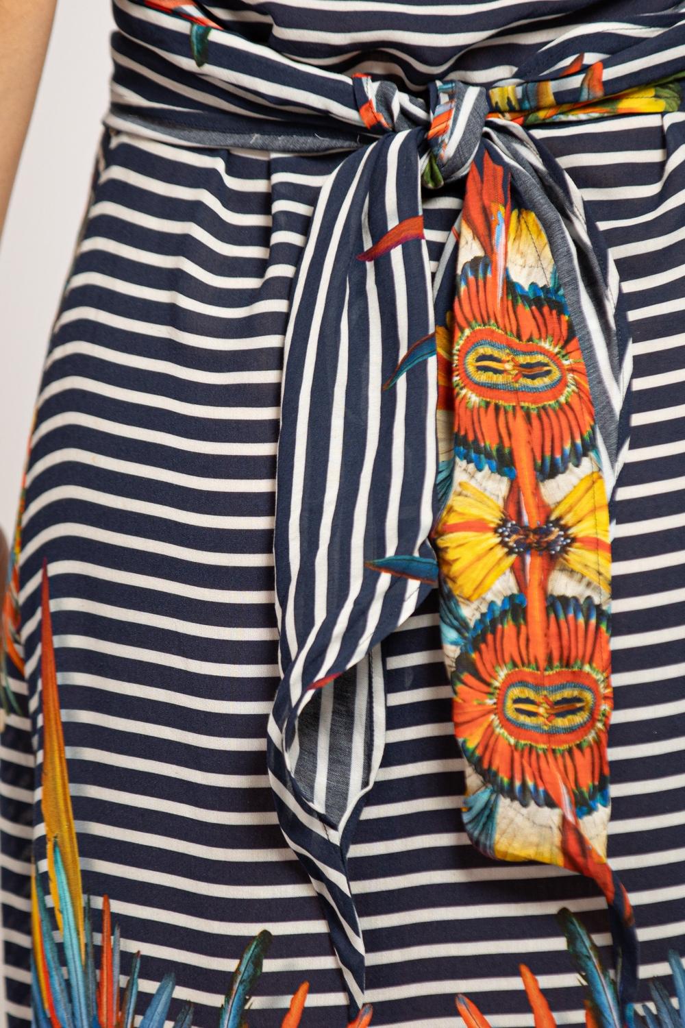 JOHN PAUL GAULTIER - Ensemble en rayonne bleu marine et blanc à motifs floraux, années 2000 en vente 2