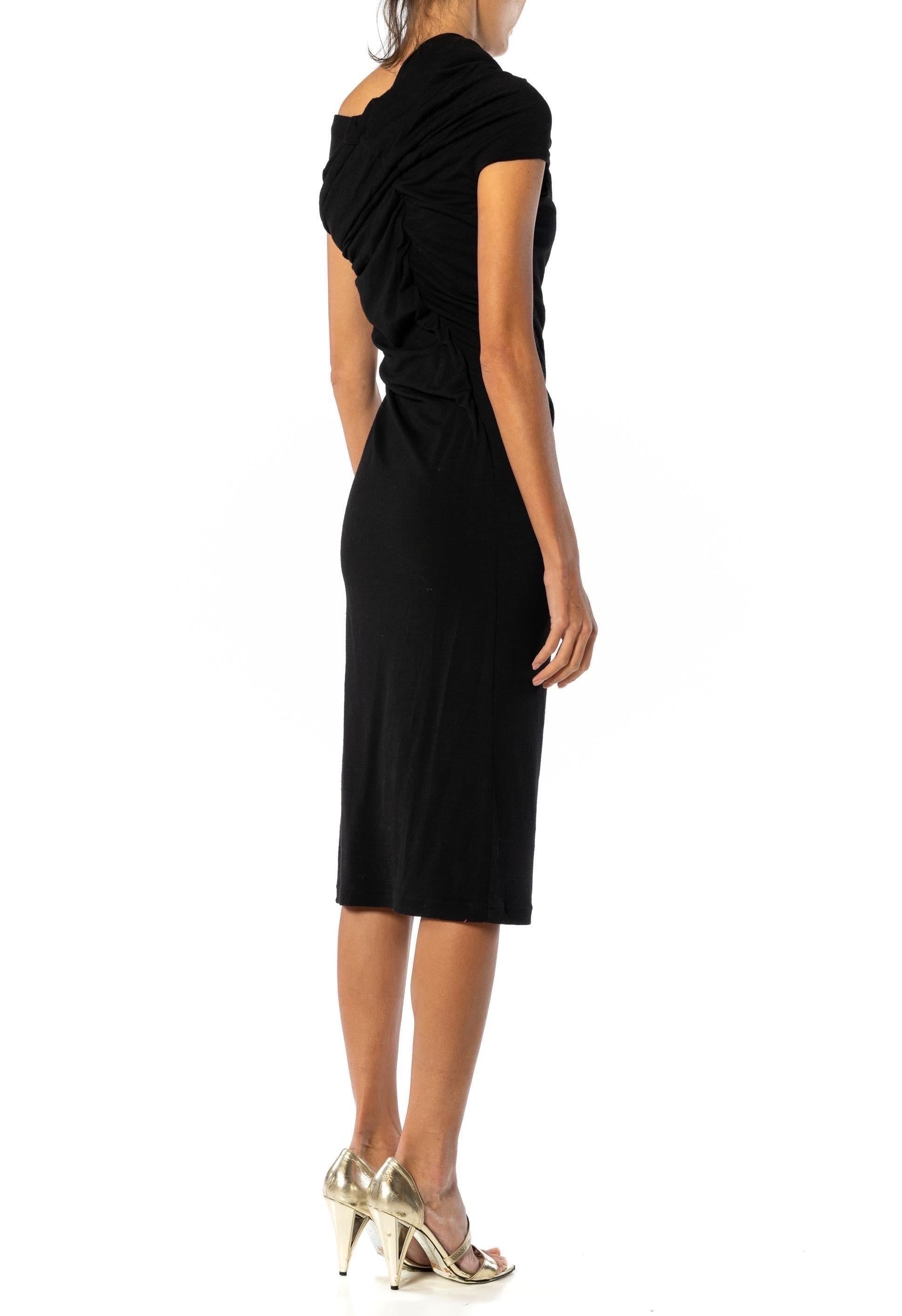 2000S JUNYA WATANABE COMME DES GARCONS Black Wool Jersey One Shoulder Dress 2009 For Sale 6