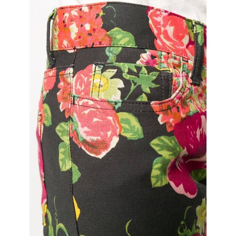 Women's  2000s Junya Watanabe Comme des Garçons Multicolor Floral Printed Trousers For Sale
