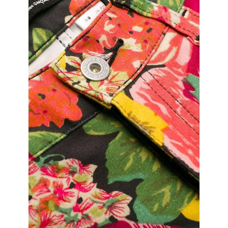  2000s Junya Watanabe Comme des Garçons Multicolor Floral Printed Trousers For Sale 1