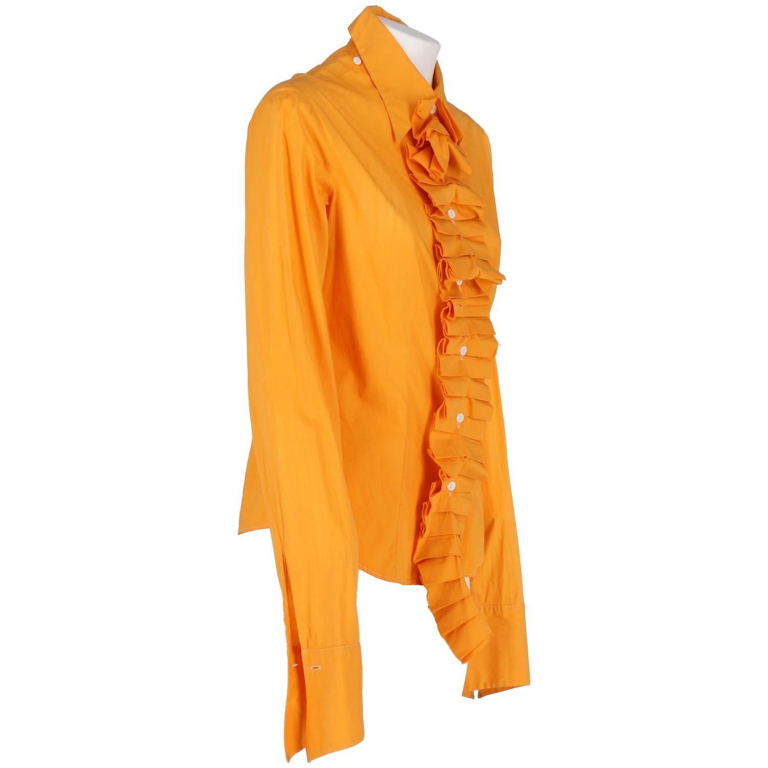 Orange 2000s Just Cavalli Ruffles Shirt