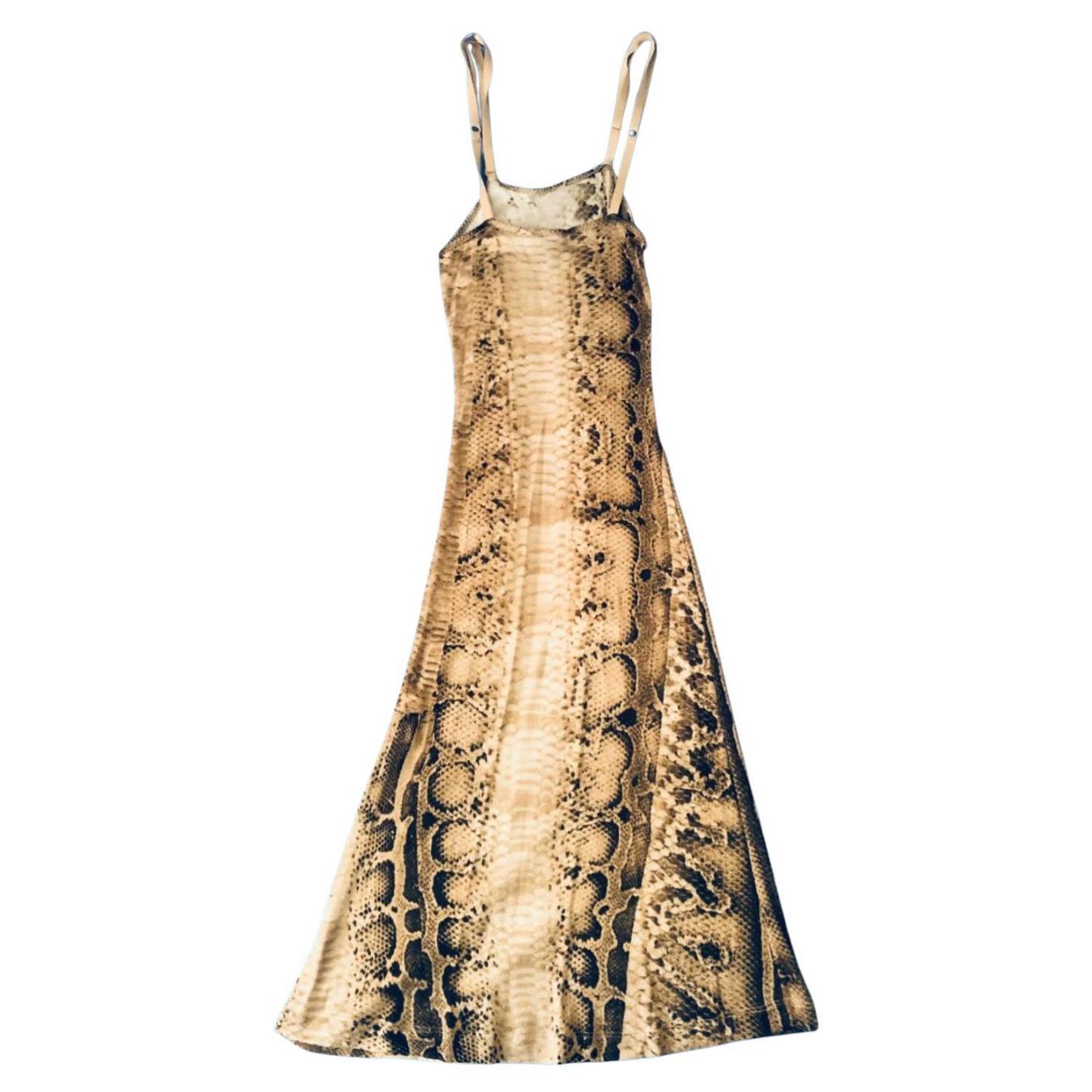 Just Cavalli Python print summer dress 
Brown and white print, knee length, stretchy that can fit both S and M sizes

Condition: vintage, very good condition, 2000s 

Size 
40/42 Italian 
8/10 UK 
0-2 USA 

100% polyamide