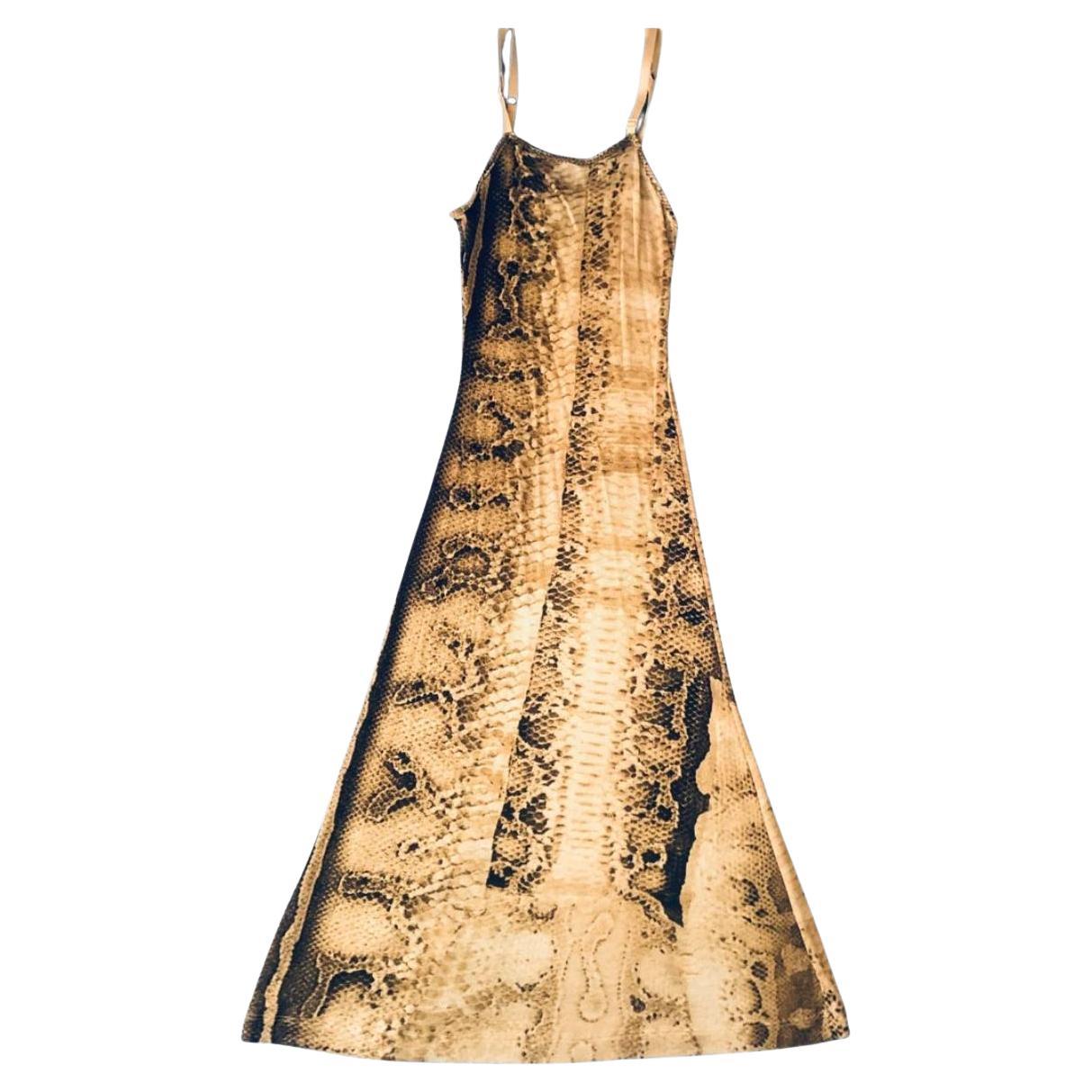 Just Cavalli Python print summer dress 
Brown and white print, knee length, stretchy that can fit both S and M sizes

Condition: vintage, very good condition, 2000s 

Size 
40/42 Italian 
8/10 UK 
0-2 USA 

100% polyamide