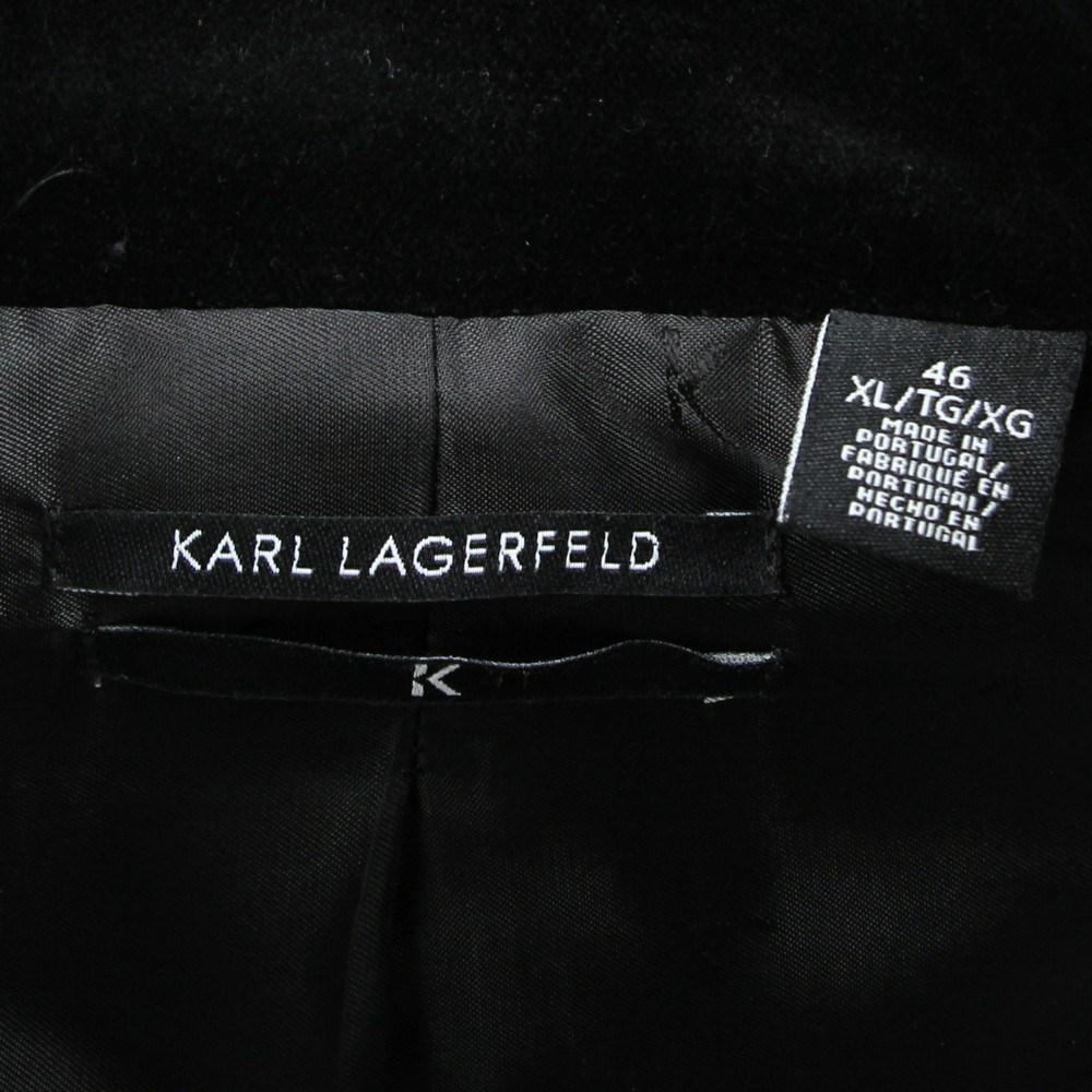 Black 2000s Karl Lagerfeld salt and pepper wool blend jacket For Sale