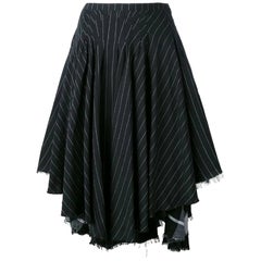 2000s Kenzo Asymmetrical Black Skirt