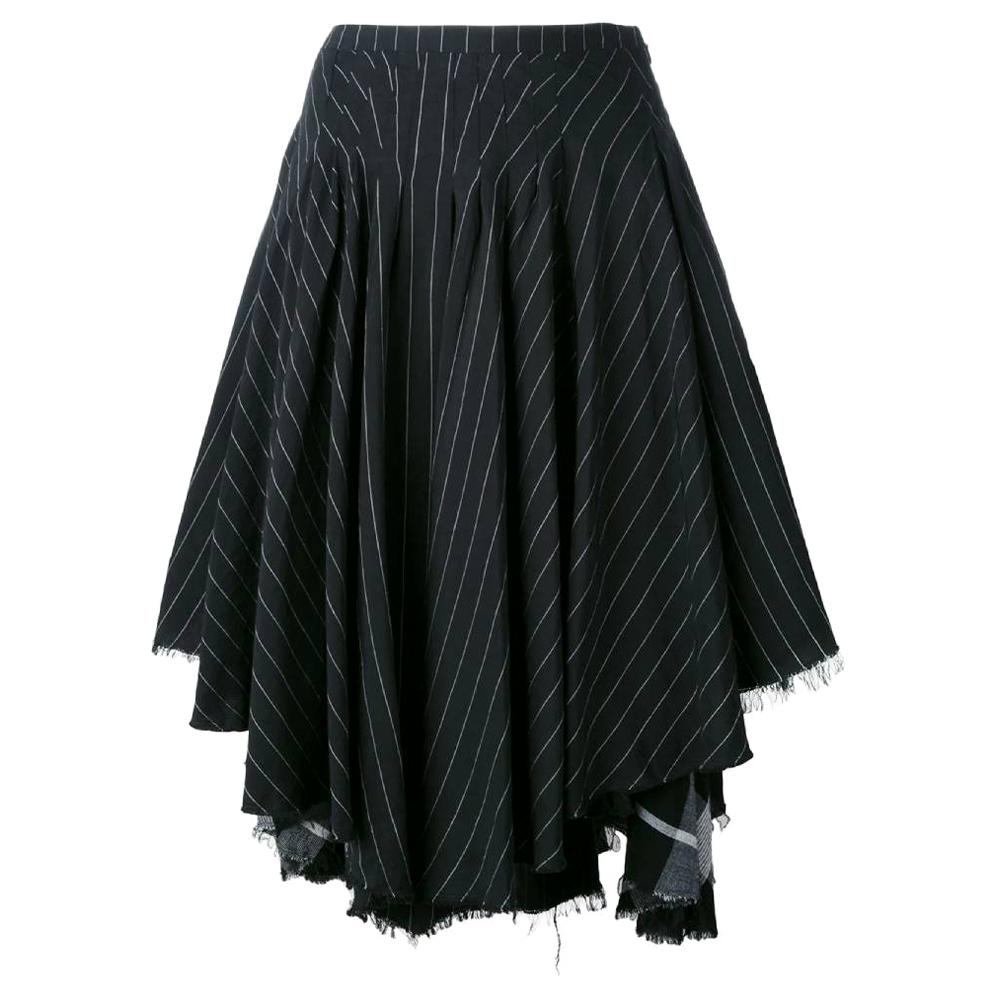 2000s Kenzo Asymmetrical Black Skirt