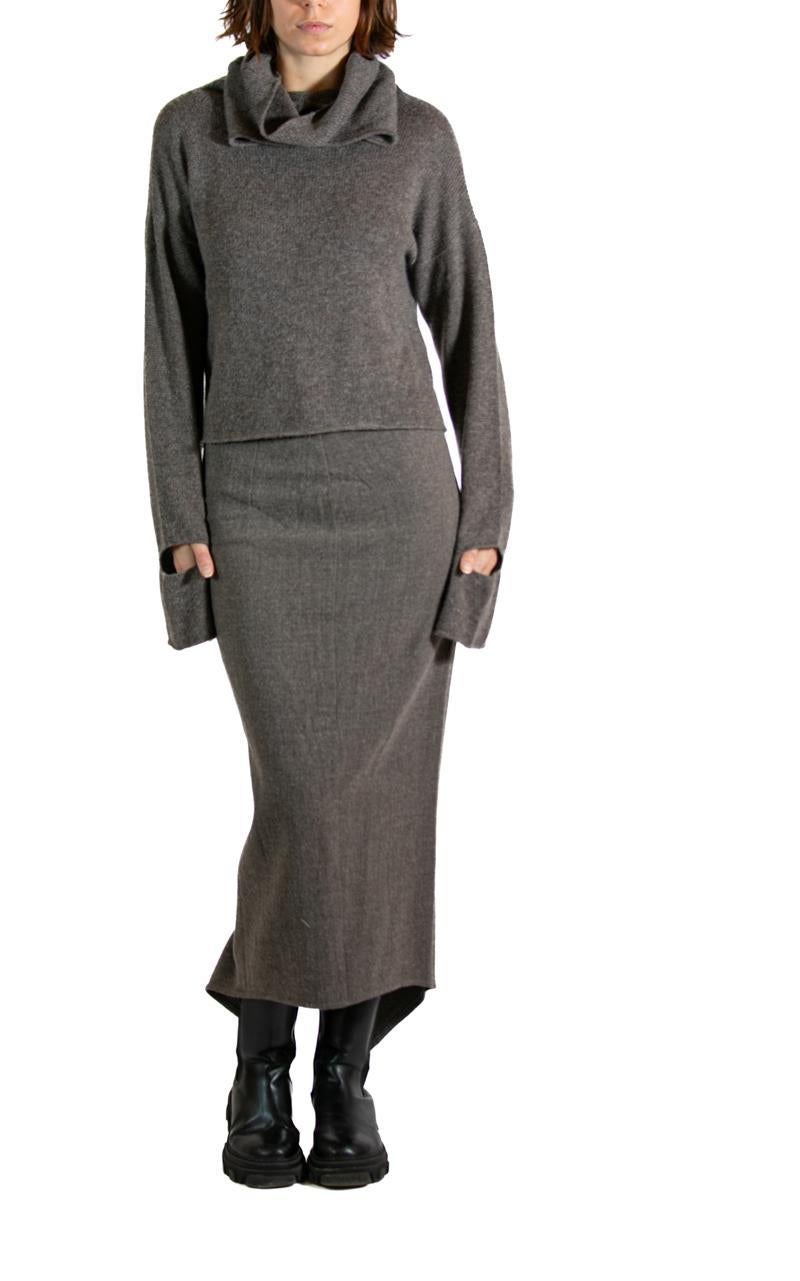 2000S KRIZIA Ensemble en laine et cachemire beige en vente 4