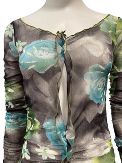 2000s KRIZIA sheer floral micro mini dress or top