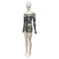 2000s KRIZIA sheer floral micro mini dress or top