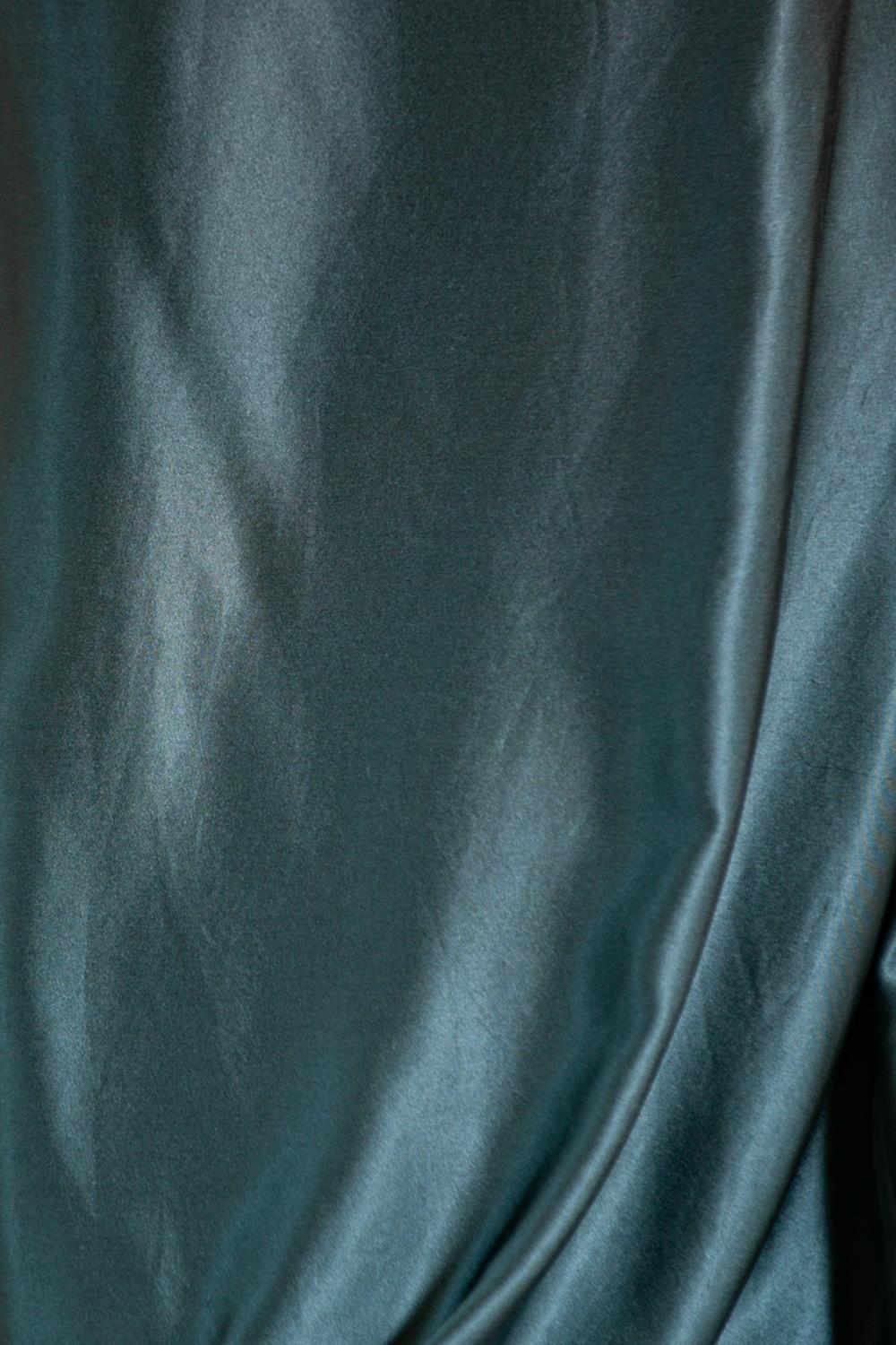 2000S LANVIN Black & Teal Silk Dress For Sale 7