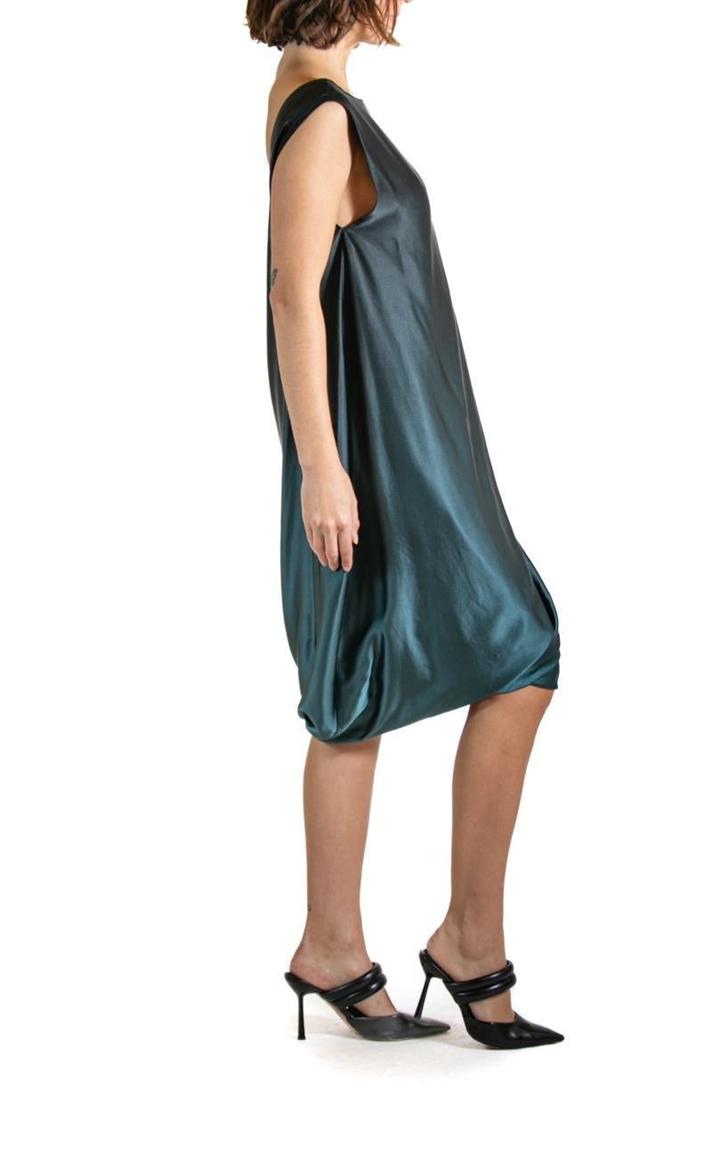 Women's 2000S LANVIN Black & Teal Silk Dress For Sale