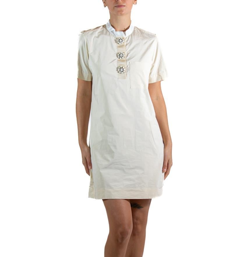 Women's 2000S LANVIN Cream Polyester Dress For Sale