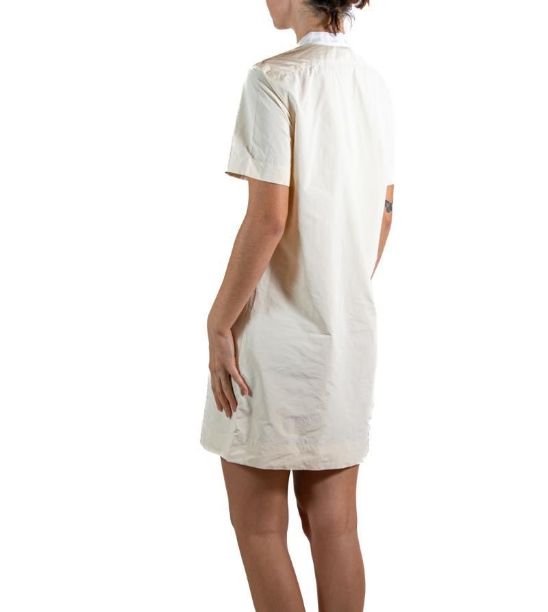 2000S LANVIN Cream Polyester Dress For Sale 2