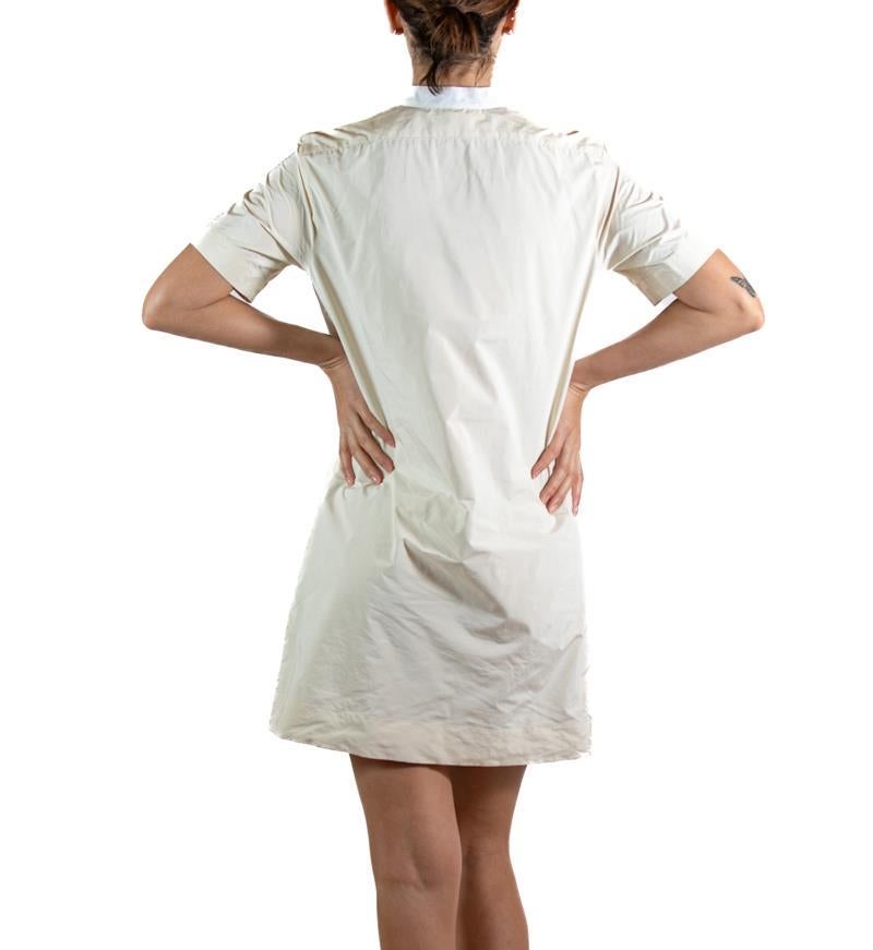 2000S LANVIN Cream Polyester Dress For Sale 3
