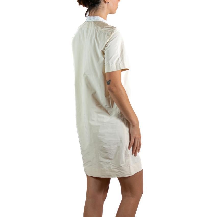 2000S LANVIN Cream Polyester Dress For Sale 4