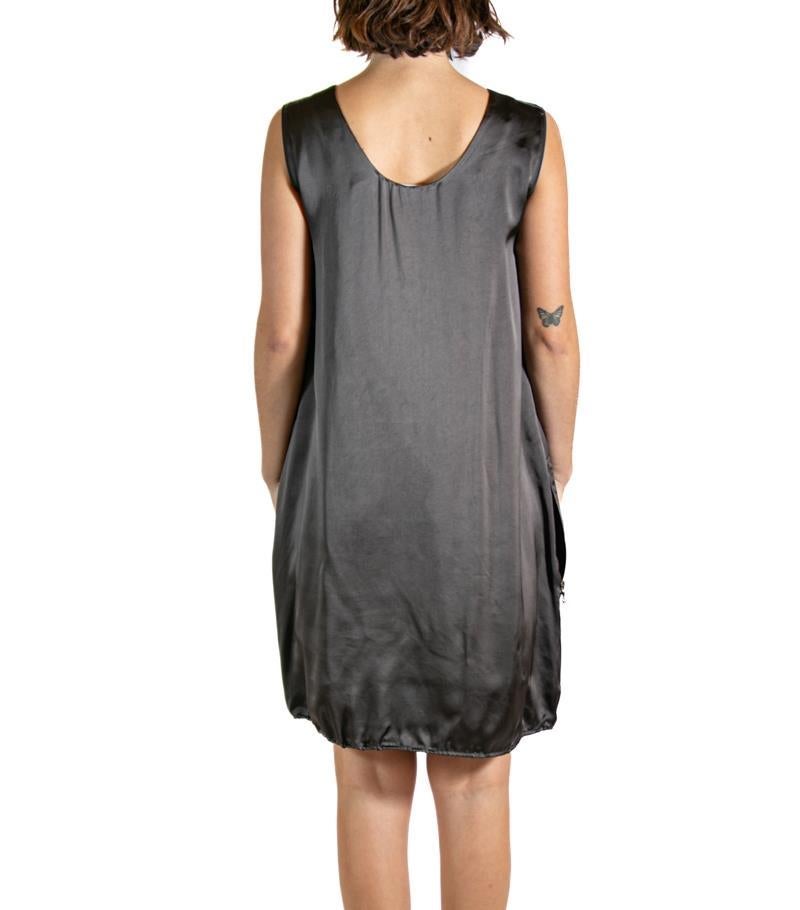 Women's 2000S LANVIN Dark Chocolate Brown Silk Satin Dress For Sale