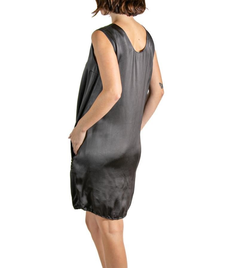 2000S LANVIN Dark Chocolate Brown Silk Satin Dress For Sale 2
