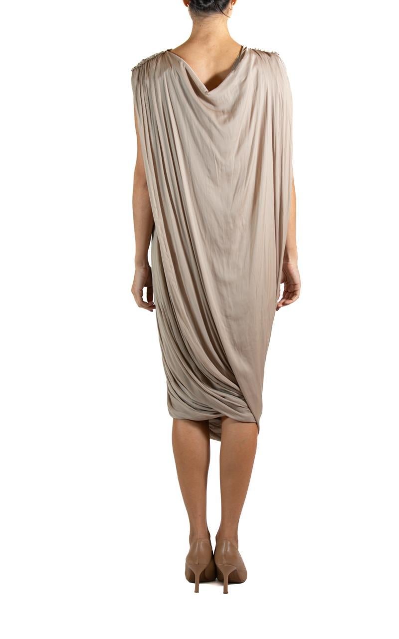 Women's 2000S LANVIN Ecru Silk Pleated Dress