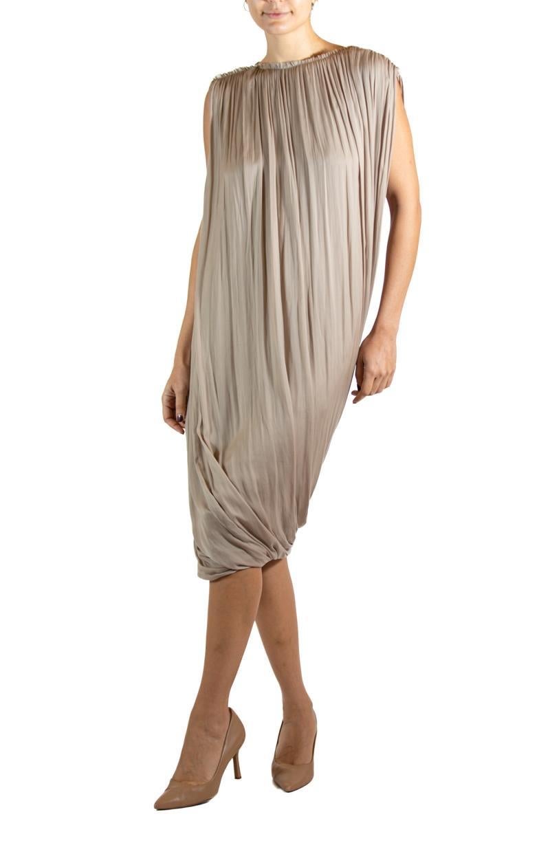 2000S LANVIN Ecru Silk Pleated Dress 3