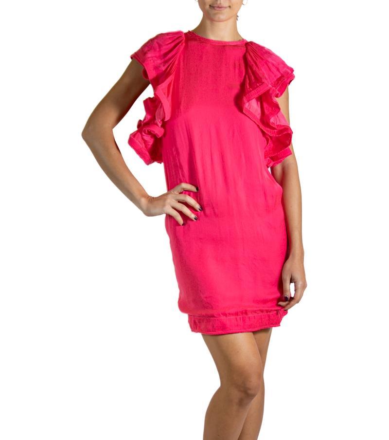 2000S LANVIN Fuchia Polyester  Dress For Sale 1