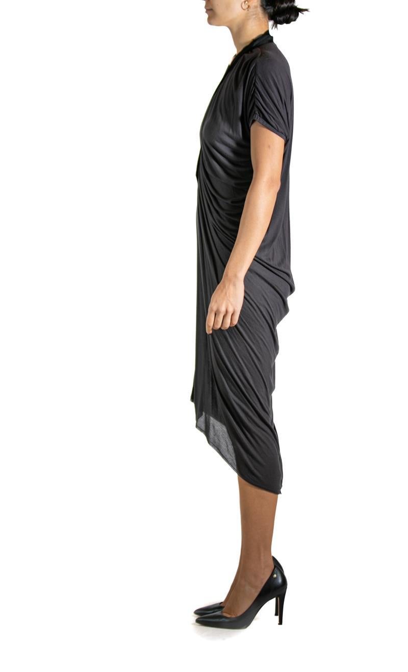 Women's 2000S LANVIN Grey & Black Viscose Dress For Sale