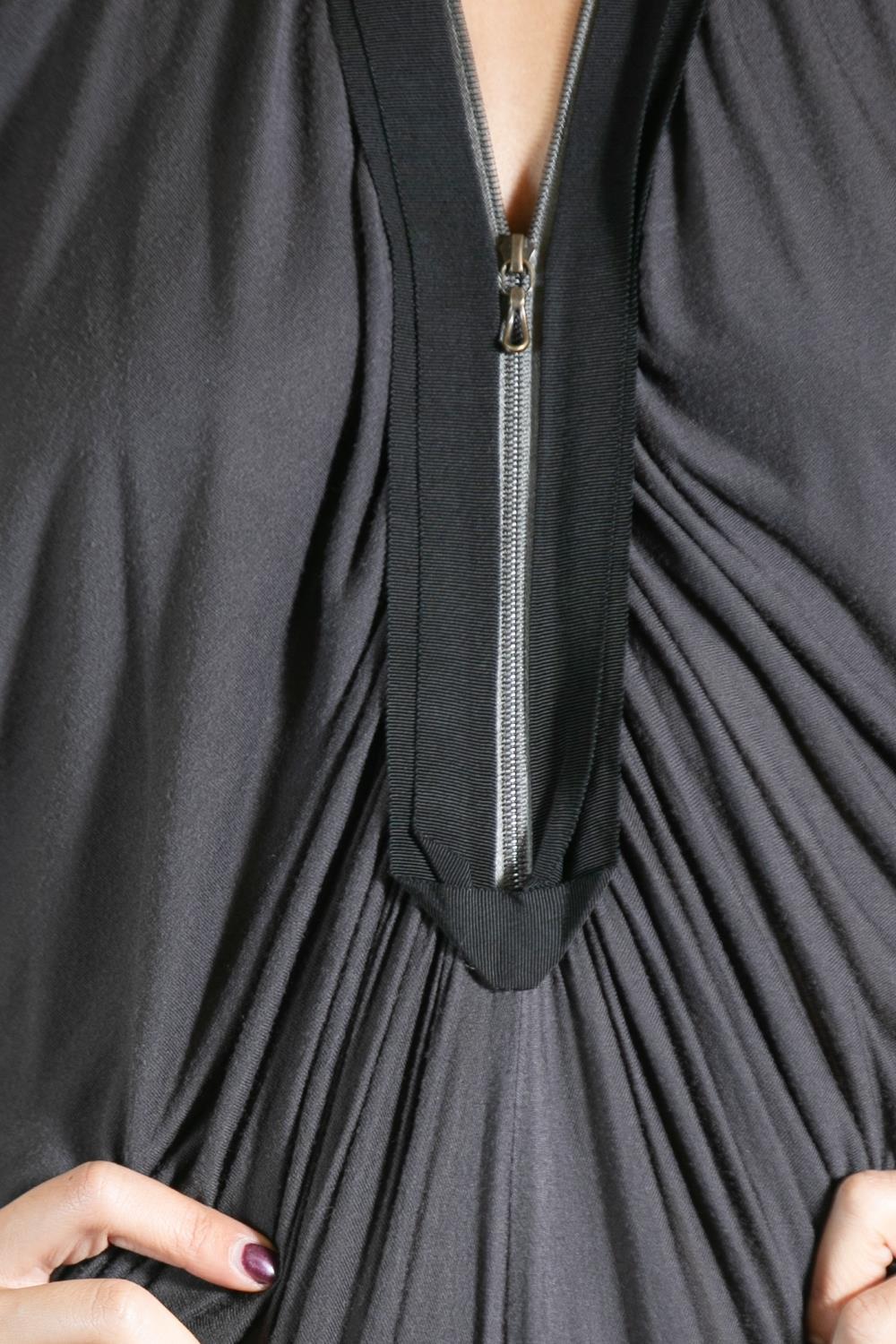 2000S LANVIN Grey & Black Viscose Dress For Sale 5