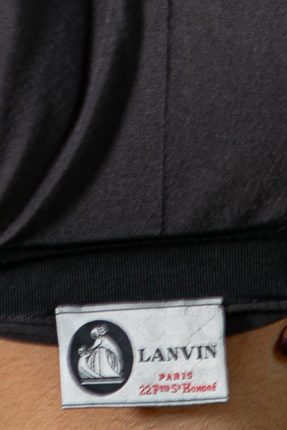 2000S LANVIN Grey & Black Viscose Dress For Sale 6