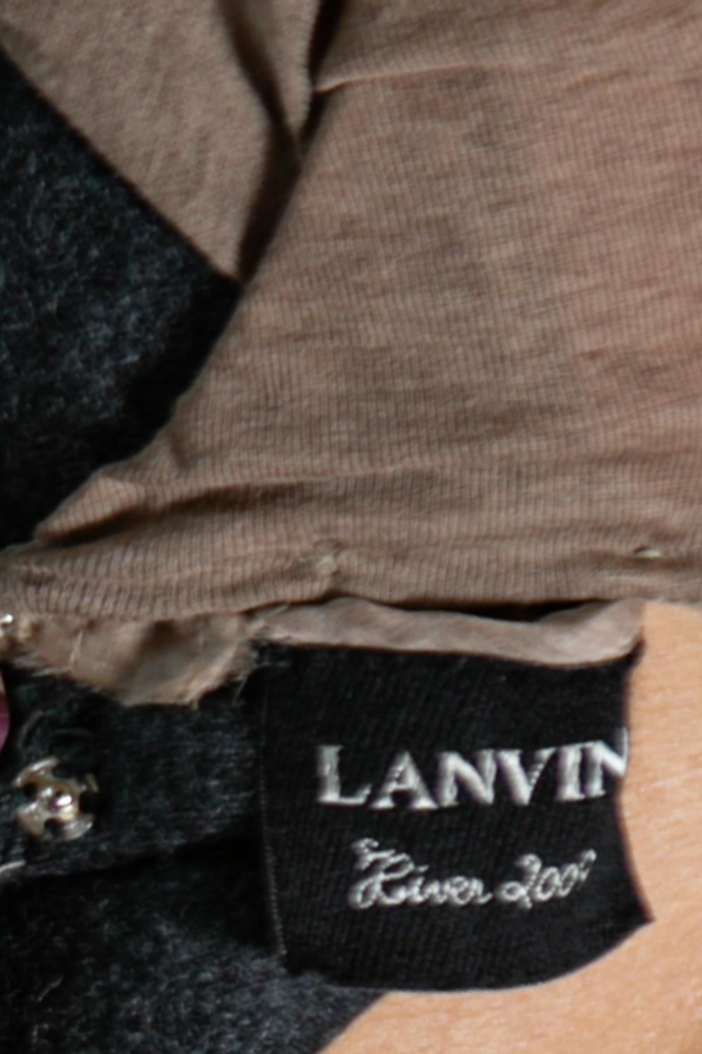 2000S LANVIN Grey & Brown Wool Dress For Sale 6