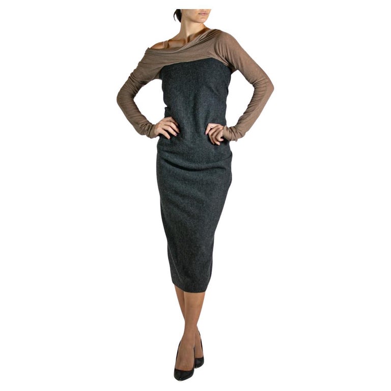 slim fit dress slacks Lanvin Women's Wool and Cashmere Midi Dress - Dove