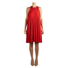 2000S LANVIN Red Acetate & Poly Dress