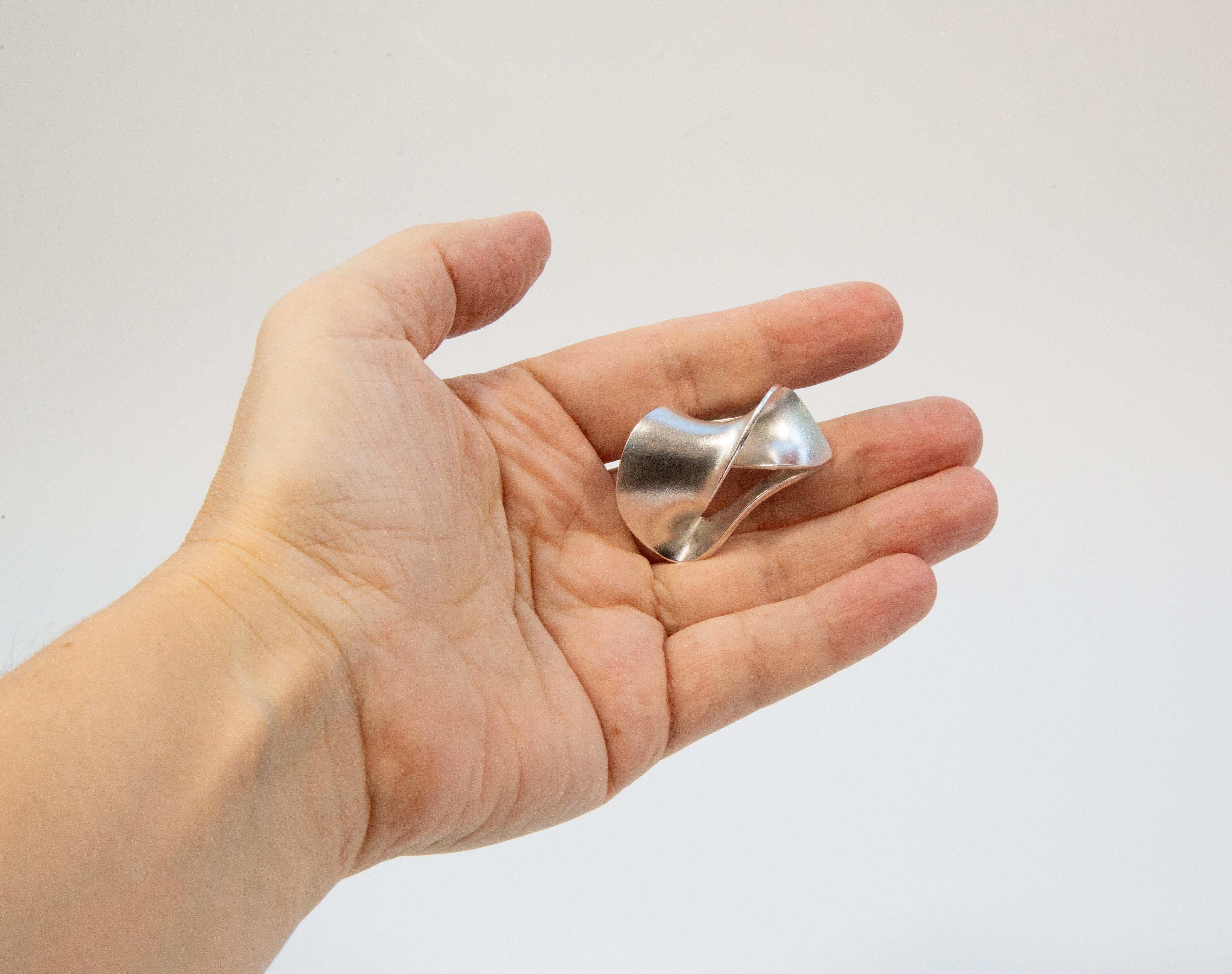 2000s Lapponia by Pekka Hirvonen Sterling Silver Modernist Ring Size 19 im Angebot 15