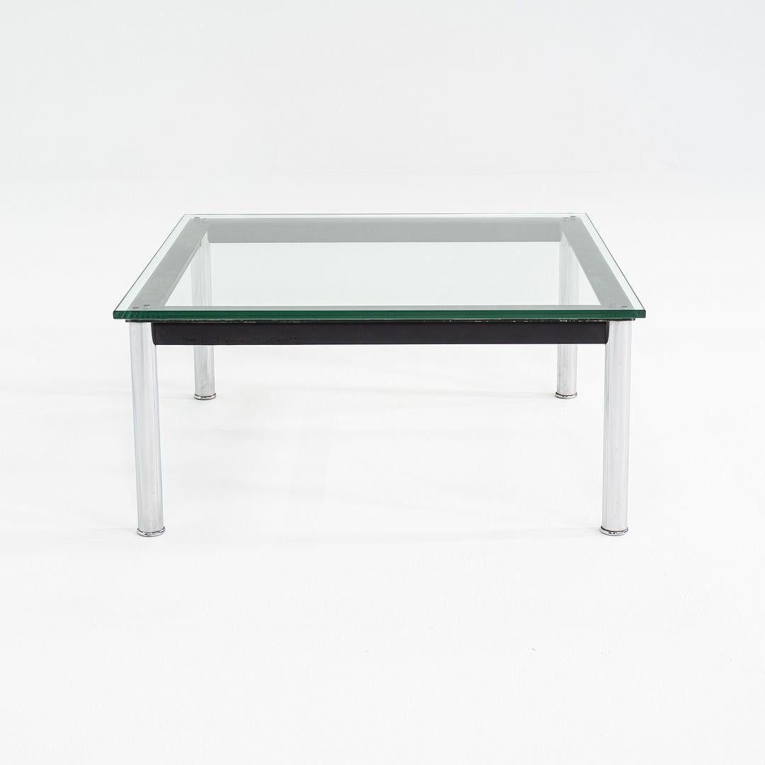 2000s Le Corbusier Perriand Jeanneret LC10-P Square Coffee/Side Table Acero en venta