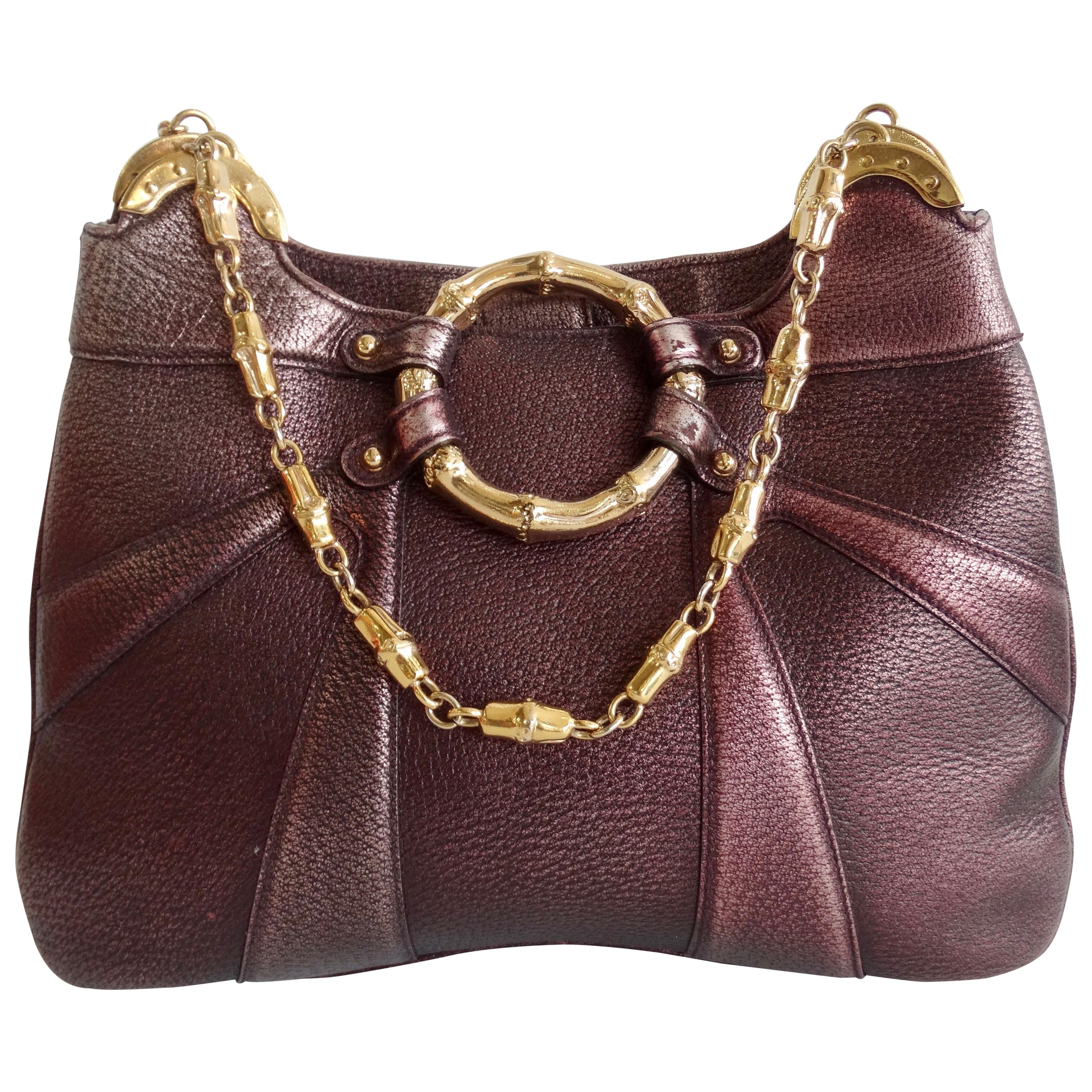 Tom Ford For Gucci 2000s Limited Edition Purple Bamboo Bag