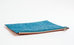 2000s Loewe Anagram Embossed Multicolor Leather Clutch Pochette