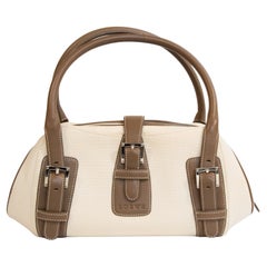 2000s Loewe Beige Canvas Shoulder Bag