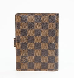 2000s Louis Vuitton Brown Damier Ebene Canvas PM Agenda Cover