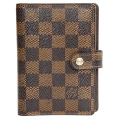 2000s Louis Vuitton Brown Damier Ebene Canvas PM Agenda Cover