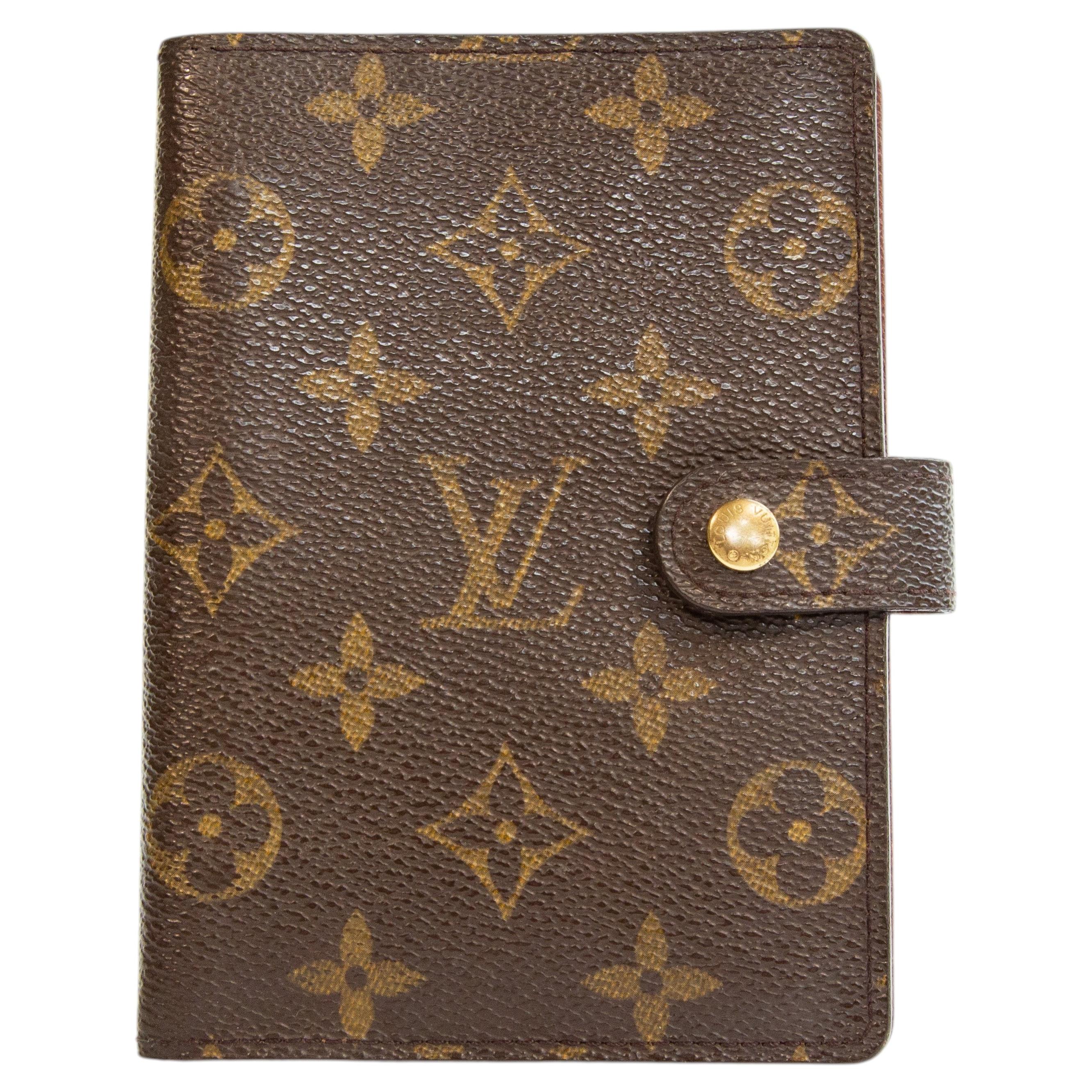 Funda para agenda PM de lona Monogram marrón de Louis Vuitton de los años 2000