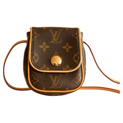Borsa Louis Vuitton anni 2000 Can Cun Crossbody Mini in tela marrone Monogram rivestita