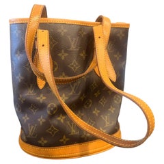 2000s Louis Vuitton Monogram Coated Canvas and Vachetta Bucket Pm Bag