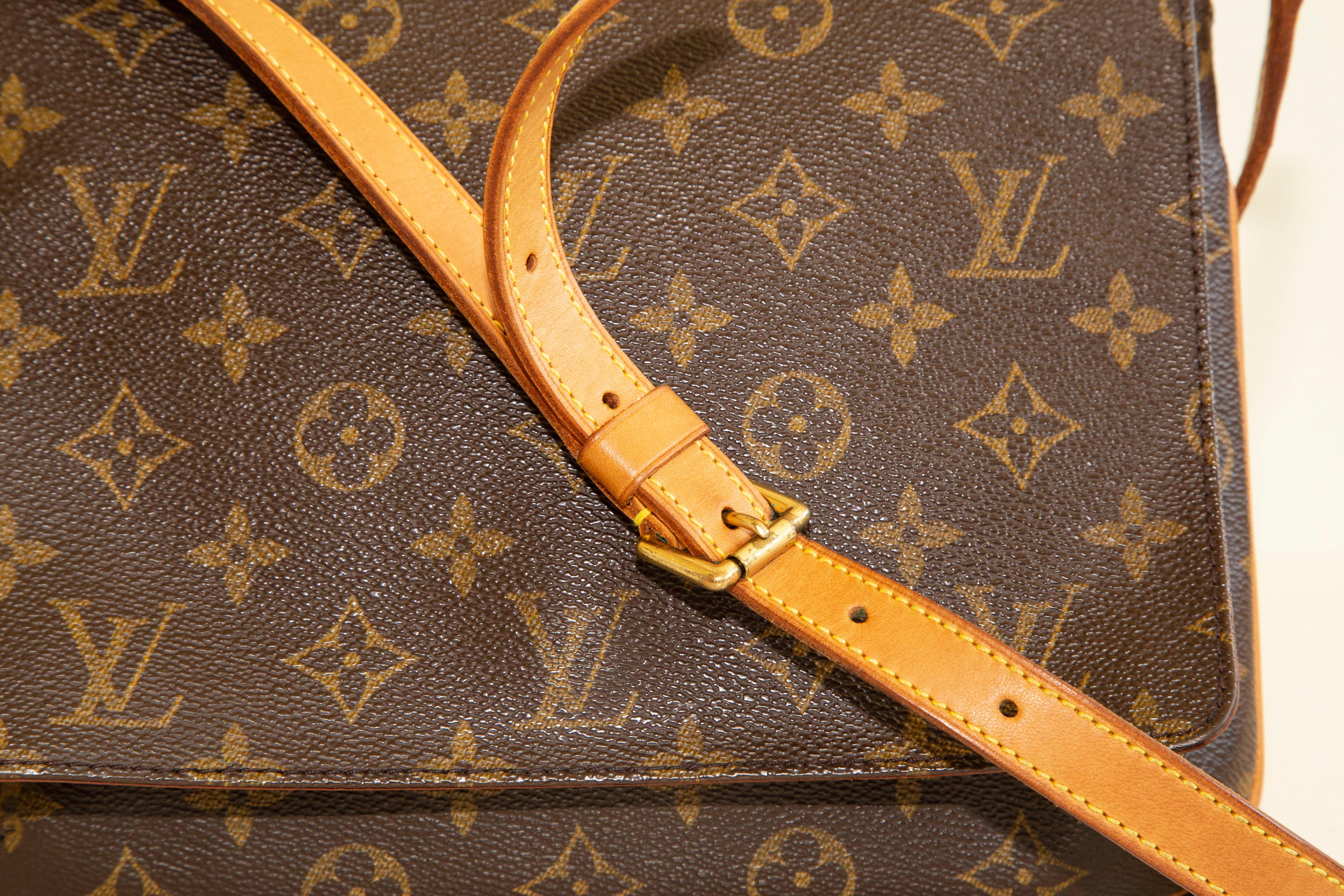 Brown 2000s Louis Vuitton Musette Tango Shoulder Bag For Sale