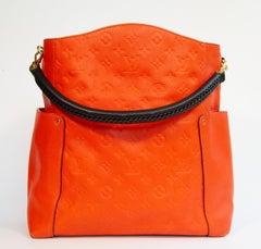 2000s Louis Vuitton Orange Leather Bagatelle Shoulder Bag