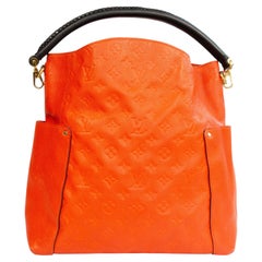 2000s Louis Vuitton Orange Leather Bagatelle Shoulder Bag