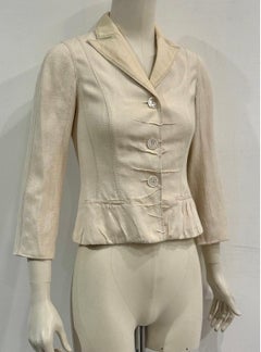 2000s Louis Vuitton structured cropped linen peplum jacket
