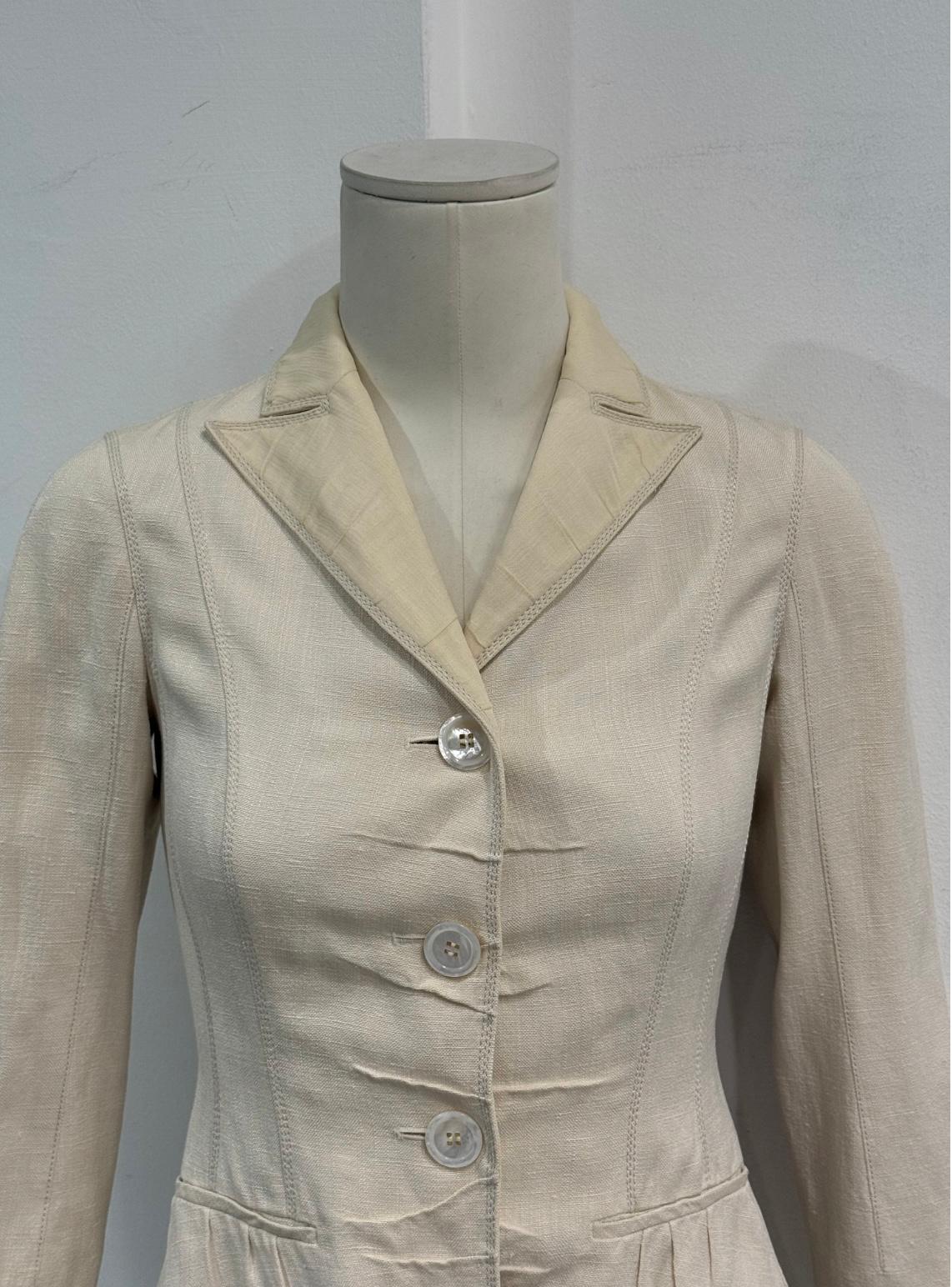 veste peplum en lin structurée et croisée Louis Vuitton des années 2000 Excellent état - En vente à Milano, Lombardia