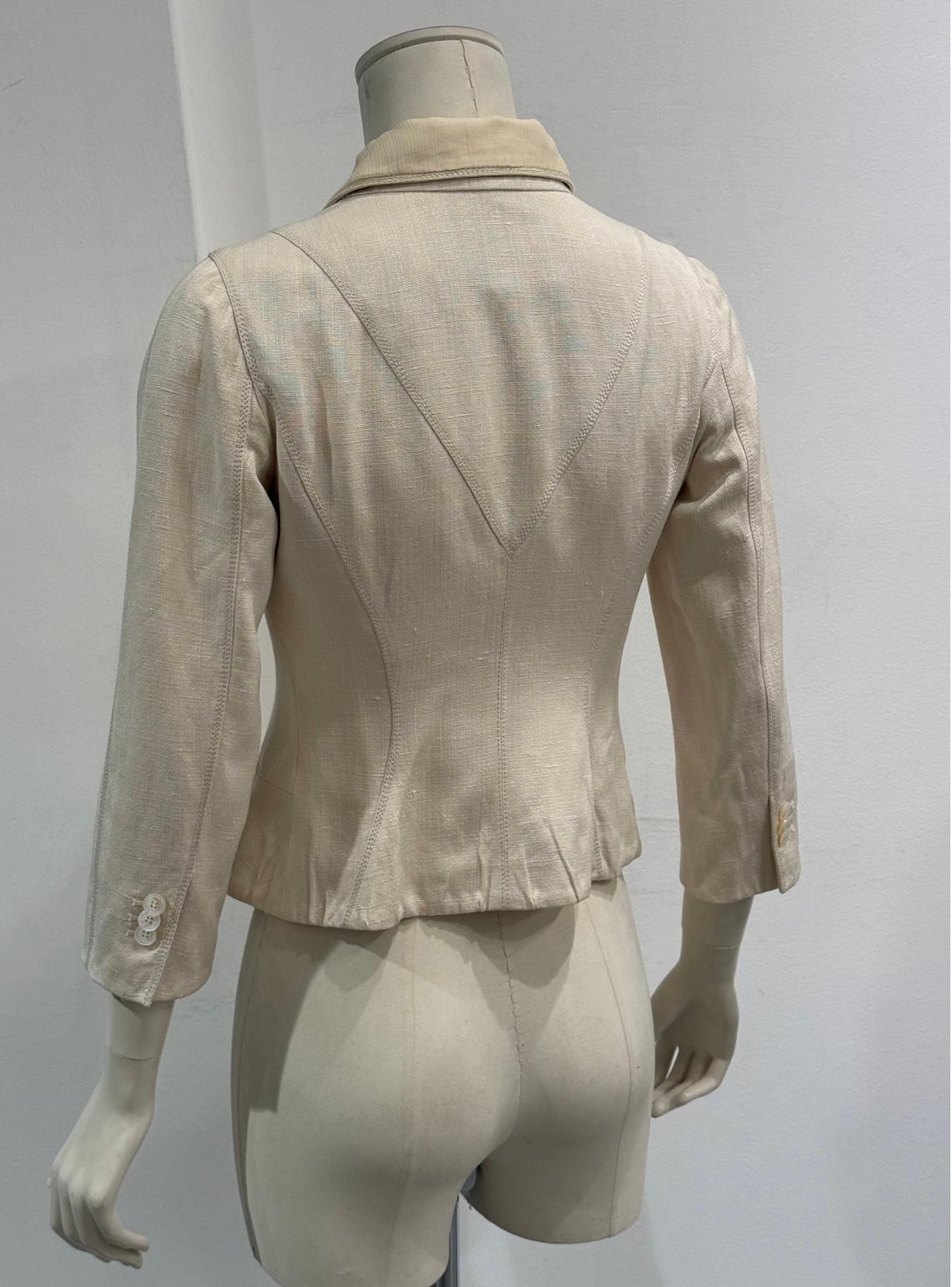 veste peplum en lin structurée et croisée Louis Vuitton des années 2000 Pour femmes en vente